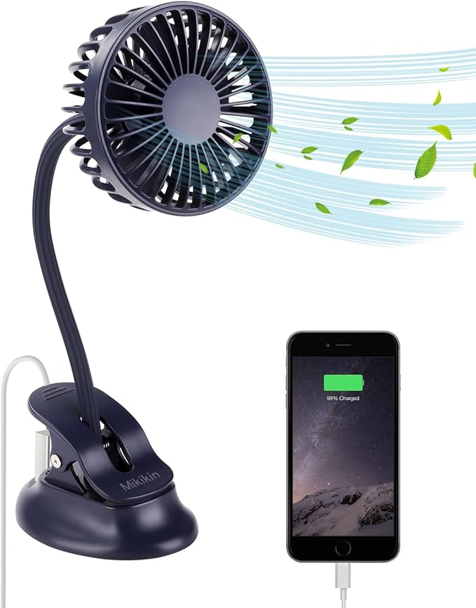 Clip on Small Mini Fan, Portable Usb Battery